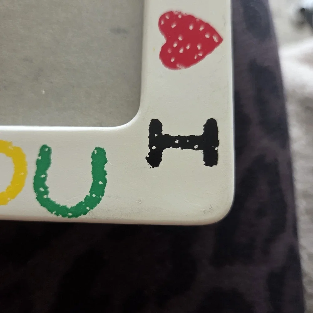 Vintage I Love You Frame 3.5x5 Colorful Kids Memories Writing